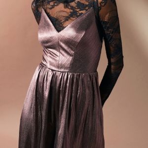 UO Glinda Metallic Wide Leg Jumpsuit